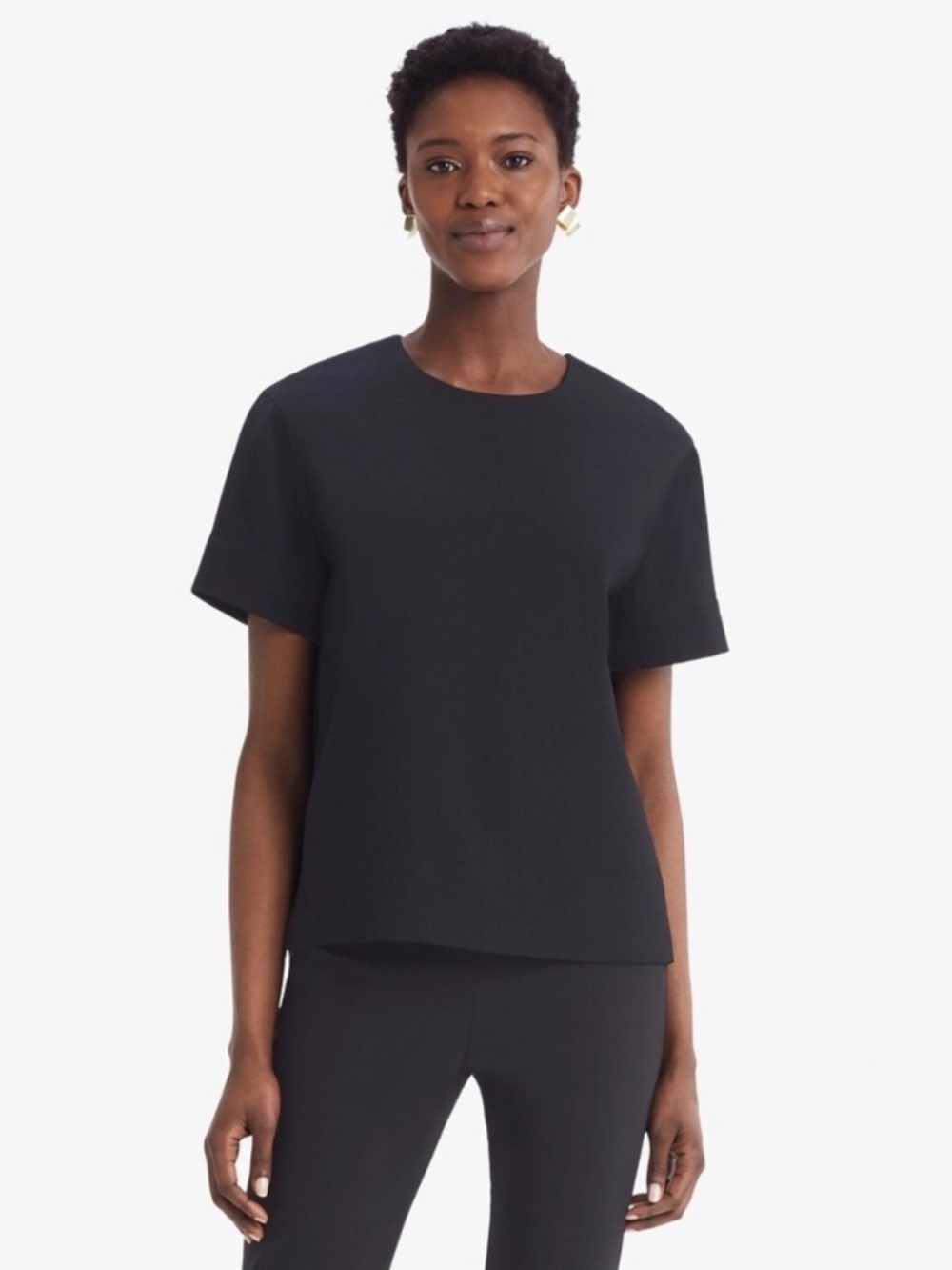 M.M.LaFleur - Annika Staccato Short Sleeve Top - Black - Small
